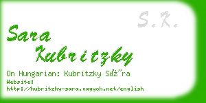 sara kubritzky business card